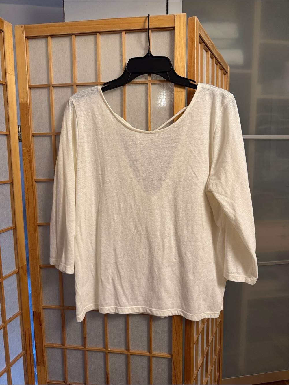 J. Crew Cream Scoop Neck Long Sleeve Tee